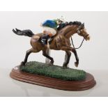 Racehorse and Jockey, 'The Winner' by Leonardo Collection, 20cm, inc plinth.