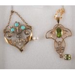 Two Edwardian style pendants,