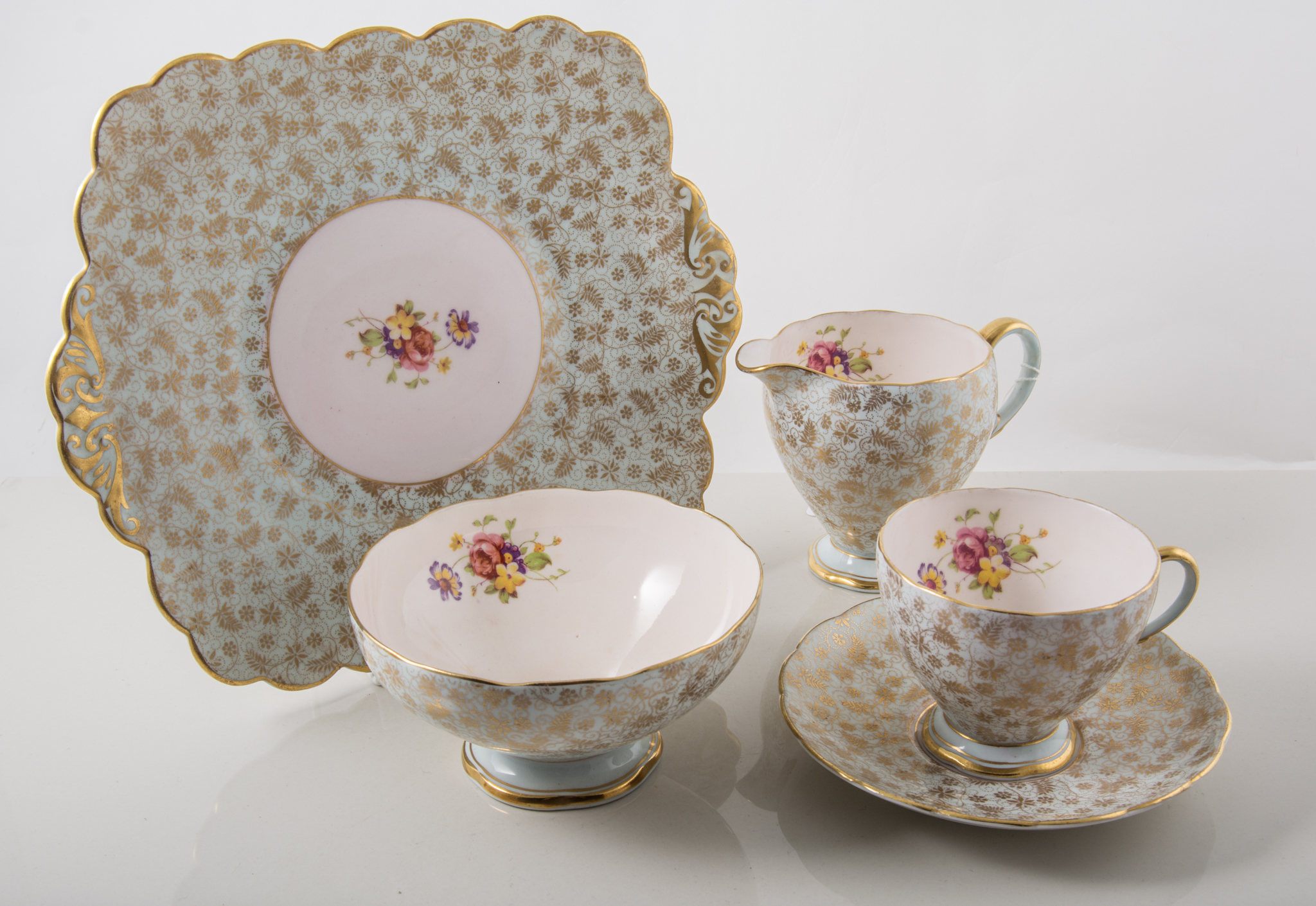 Six-piece Foley tea service,