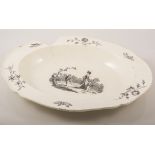 Staffordshire salt glaze charger, Creamware feather edge meat plate,