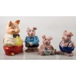 Four Wade Nat West Pigs, 'Woody', 'Sir Nathaniel', 'Maxwell', 'Lady Hilary',