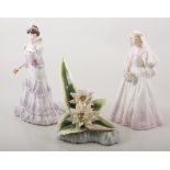 Royal Doulton figure, 'The Bride' HN2166; a Coalport figure 'Eugenie', and a Royal Doulton model,