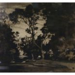 After Sir Alfred East, 'Morning, Corner of the Coppice', signed, aquatint, 30cm x 37cm.