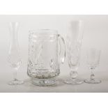 Quantity of crystal, including glasses, tankards,bowls, etc,