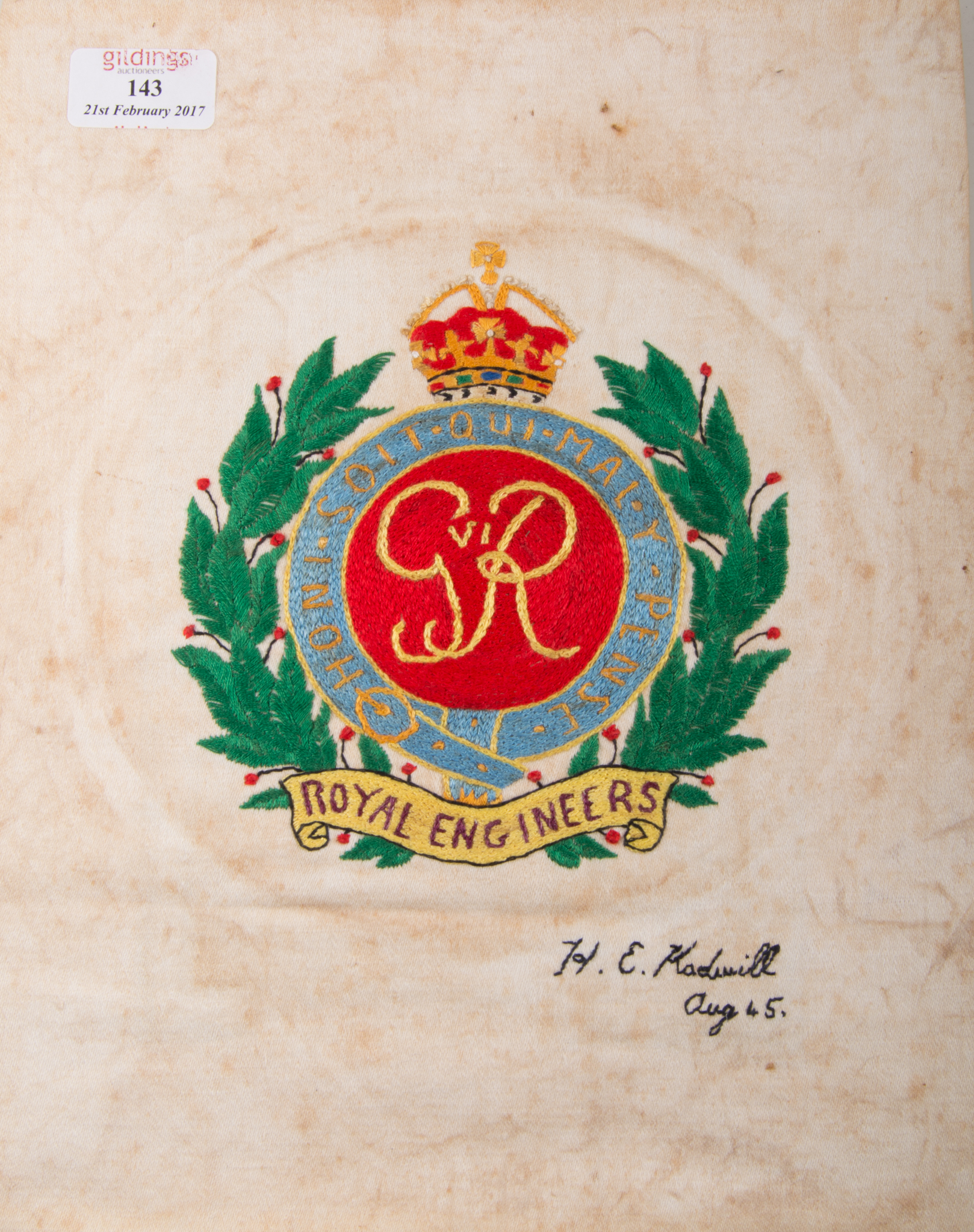 Collection of Military books etc., including Royal Engineers GRVI needlework badge. - Bild 2 aus 2