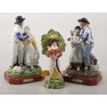 Pair of Pearlware groups of The Sailor's Departure and Return,