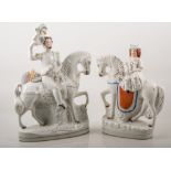 Two Staffordshire equestrian figures,