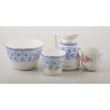English part tea service, blue transfer, shell and seaweed design, another part service etc.