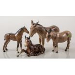 Beswick pottery model of a donkey, model 2267, height 14cm, another Donkey,