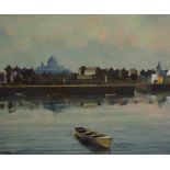 Frank Field, Claddagh Reflections, oil painting, 60cm x 49.5cm.
