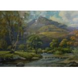 Fred Wild, Stepping Stones - Moel Siabod, oil on canvas, titled and dated to reverse 1906,