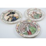 Royal Doulton, a set of pottery plates, The Hunting Man, The Mayor, The Doctor, The Squire,