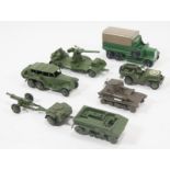 Dinky toys, diecast military related models; Six-wheeled transport wagon 151b,