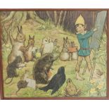 Collection of framed children's book illustrations,