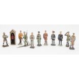 Eleven Elastolin, Lineol and Britains toy figures; including Paul von Hindenburg 1928,