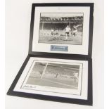 Signed football photos; Geoff Hurst 42cm by 30cm and Gordon Banks 43cm by 32cm, with certificate,