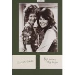 Nerys Hughes and Elizabeth Estensen signatures with photo from Liverbirds, unframed. 30.5cm by 40.