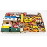 Diecast models, a collection of construction and commercial lorries, including Matchbox, Siku,