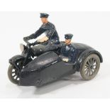 BHL model police motor cycle and side car, unpainted wheels, very good paint.