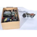 Palitoy Action Man figures, dating from the 1970s including motorbike, jeep vehicles,