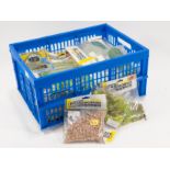 Model railway scenery materials, gravel, grass and other trackside modelling supplies and parts,