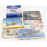 Modern diecast aircraft models and model aviation plastic kits;