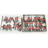 Mostly Britains painted lead figures, Scots Guards, approximately fifty four.