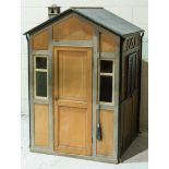 1940s wendy playhouse, with glass windows, fitted doors, bell, chimney and shutters, 110cm wide,
