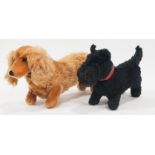 Two Steiff plush dog toys, a black Terrier and a Sausage dog, c1950s / 1960s, (2).