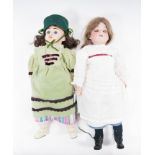 Armand Marseille doll; 370 bisque head and arms, open mouth, sleepy eyes, with outfit,