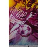 Original 1982 Football World cup framed poster, "Copa del mundo de futbol",