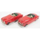 Two Schuco Germany tinplate cars, the Examico II 4004 and the Combinato 4003, both are wind up toys,