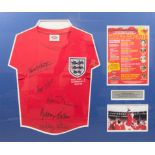 England v Germany 1966 signed football shirt, signed by Norman Hunter, Roger Hunt, Ron Flowers,