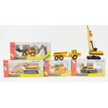 Six Joal construction diecast models, Volvo BM, Caterpillar 225, Caterpillar 65, Caterpillar 213,