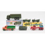 Dinky diecast toys; 622 10-ton army truck boxed, 674 Austin Champ boxed,