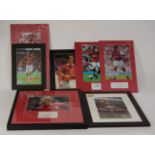 Collection of Signed football player photos; to include Aaron Lennon, Phil Neville, Garry Neville,