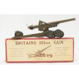 Britains toys 155mm Gun; no.2064 with shells and original paperwork, boxed.