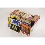 Box of Vinyl singles mostly 1960s to 1980s pop and classical music; including Bon Jovi,