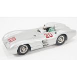 Detailed scale diecast model; CMC made in German Mercedes-Benz W196R 1954/1955 silver, 1:18 scale,