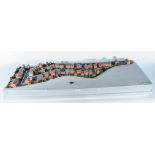Large scale architects model street with houses and gardens, 1:200 scale,
