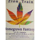 Original 1990s promotional music posters, to include Zion Train "Home Grown Fantasy",