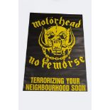 Motorhead, original early 1980s promotional music poster, "No Remorse" 60x40inch (152x102cm),