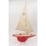 Tri-ang toys 24" Racing Yacht, scale working model of a 48ft ocean cabin racer,