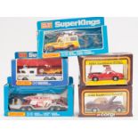 Matchbox diecast toys; SuperKings K-13 aircraft transporter, K-7 racing car transporter,