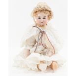 Armand Marseille doll; 3200 stamped bisque head, open mouth, sleepy eyes, with outfit,