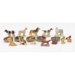 Wade Whimsies; collection of dog figures, different sizes and types, all unboxed, (19).