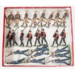 Britains painted lead soldiers, three sets, including RAF, German and other,