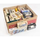 Modern diecast models; Lledo, Corgi and others, all boxed, quantity in one box.