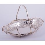 An Edwardian silver navette-shape dessert basket, by R. F. Mosley & Co.