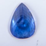 A natural pear shaped tanzanite, the loose stone measures 11.2mm x 7.9m x 5.3mm, weighing 2.